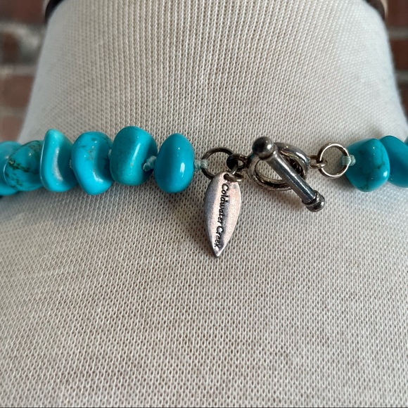 Coldwater Creek Knotted Turquoise & Dyed Stone Necklace | Boho - Picture 7 of 10